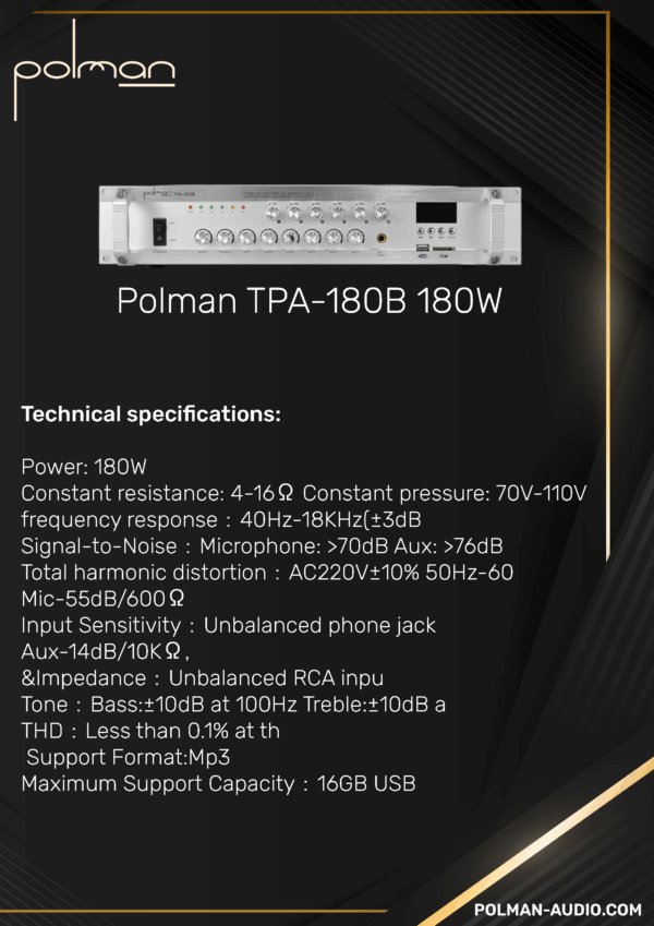 Polman TPA-180B 180W - Image 3